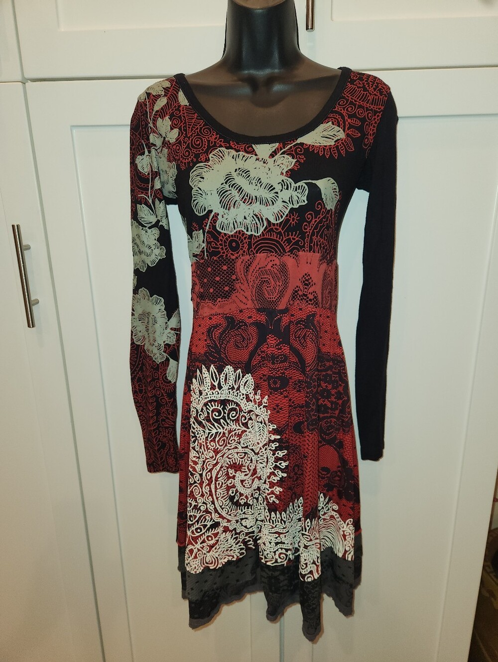 🍉Desigual Mixed-Print Dress